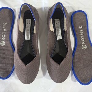 Rothy's Women's Flats in Mink and Blue